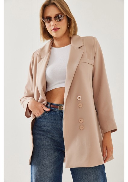 Kadın Kruvaze Blazer Ceket Mbms fırsatları