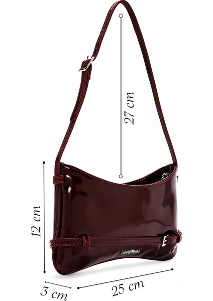 Kadın Bordo Mini Rugan Omuz Çantası 25ABD200216 fiyatları