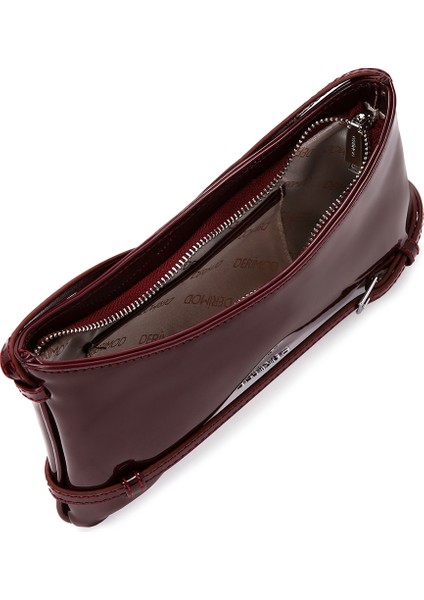 Kadın Bordo Mini Rugan Omuz Çantası 25ABD200216