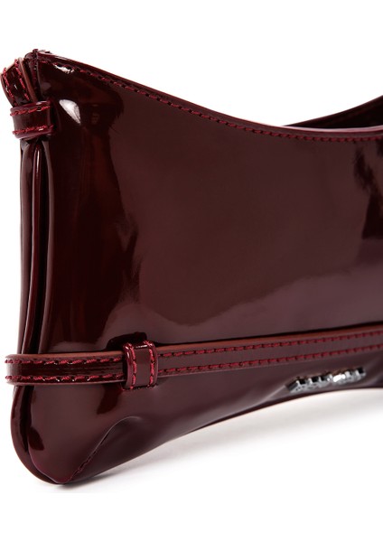 Kadın Bordo Mini Rugan Omuz Çantası 25ABD200216