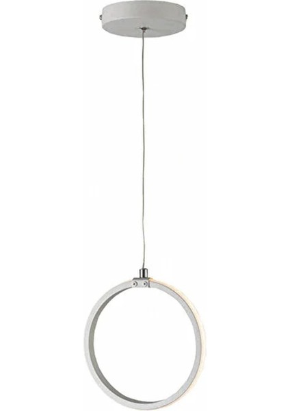 Gri Renkli Halka LED Tavan Avizesi, 120CM, Şık ve Modern Tasarım