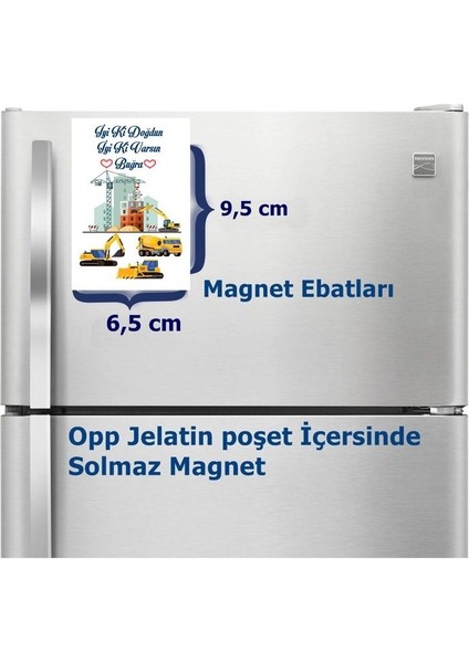 Iş Makinaları Modelli Magnet Büyük Boy 6,5x9,5 cm 16 Adet Gelecek fiyatları