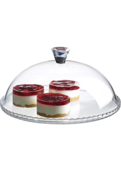 Şeffaf Kapaklı Servis Tabağı, Pratik ve Şık Kullanım, Beyaz Renk, 95198