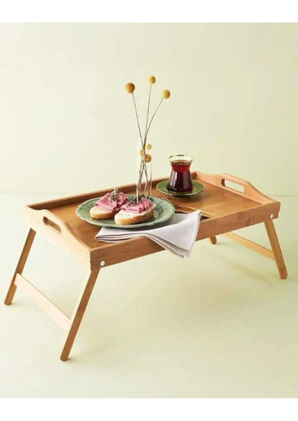 Kahverengi Katlanabilir Ayaklı Yatak Keyfi Tepsisi, Pratik ve Şık Kullanım Sağlar. fırsatları