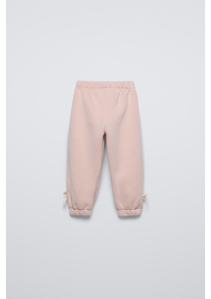 Kız Çocuk Pamuklu Pembe Kalp Desenli Sweatshirt ve Eşofman Altı Takım modelleri