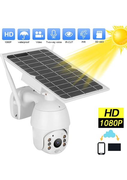 1080P Wifi Solar Şarjlı Ptz Kamera Hareket Kaydı Iki Yönlü Ses Gece Görüşü Dahili Sd Kart Yuvası fiyatları