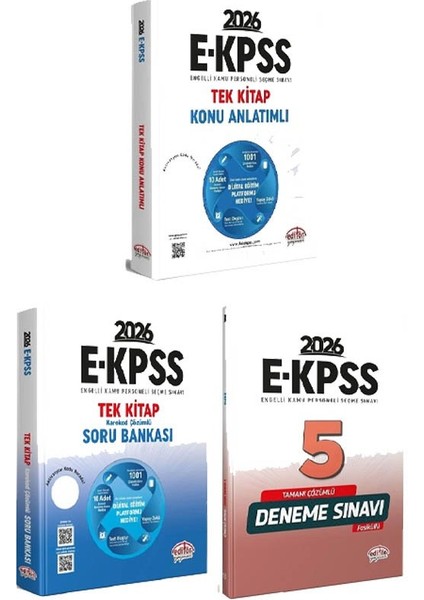 Editör 2026 Ekpss Konu + Soru Bankası + 5 Deneme 3 Lü Set