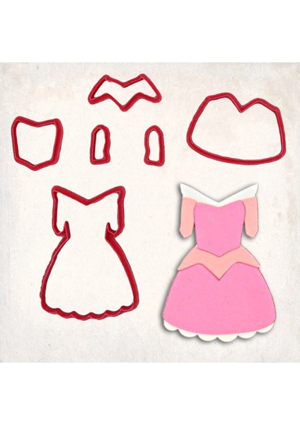 Uyuyan Güzel Aurora Chibi Detay Kurabiye Kalıp Seti 6’lı