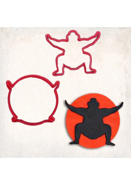 Sumo Güreşçisi Detay Kurabiye Kalıp Seti 2’li