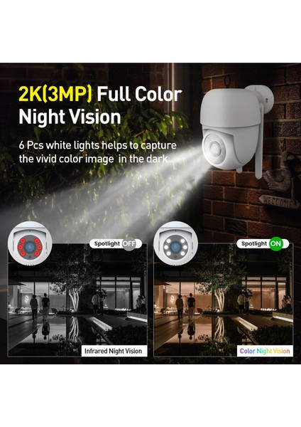 2k Fhd Akıllı Wifi Kamera 2.4 Ghz Suya Toza Dayanıklı Gece Görüşü Hareket Algılama Gözetim Kamerası fiyatları