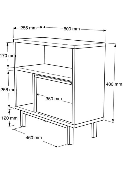 Bohem Yan Sehpa Komodin Kapaklı Metal Ayaklı Sepet Boh6-S indirimleri