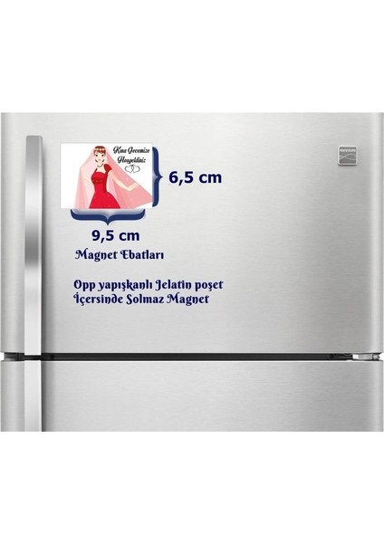 Gelin Kınası Magnet Büyük Boy 6,5x9,5 cm 16 Adet Gelecek fiyatları