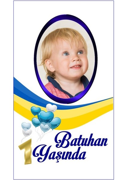 Bir Yaş Resimli Erkek Çocuk Magnet Büyük Boy 6,5x9,5 cm 16 Adet Gelecek MG5428027741