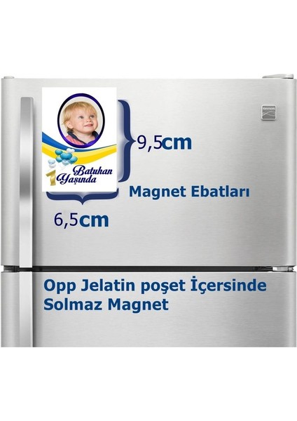 Bir Yaş Resimli Erkek Çocuk Magnet Büyük Boy 6,5x9,5 cm 16 Adet Gelecek MG5428027741 fiyatları