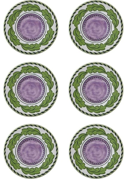 Renkli 6'lı Çay Tabağı Seti, 13 Cm, Estetik ve Şık Tasarım