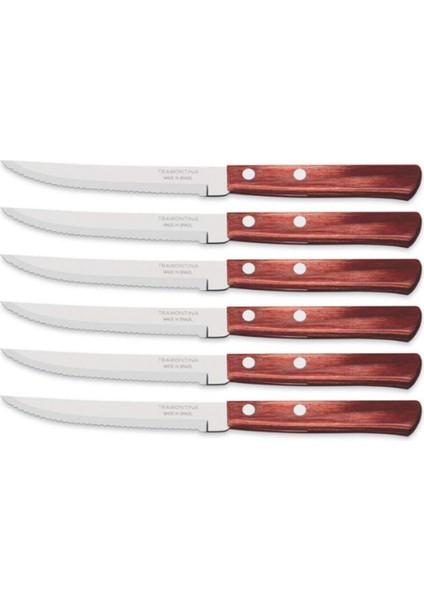 6 Adet Polywood Saplı Steak Bıçak Seti, Şık ve Dayanıklı Mutfak Gereci