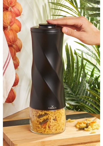 Siyah Vakumlu Cam Kavanoz, Geniş Saklama Kabı, Dayanıklı ve Şık Tasarım fiyatları