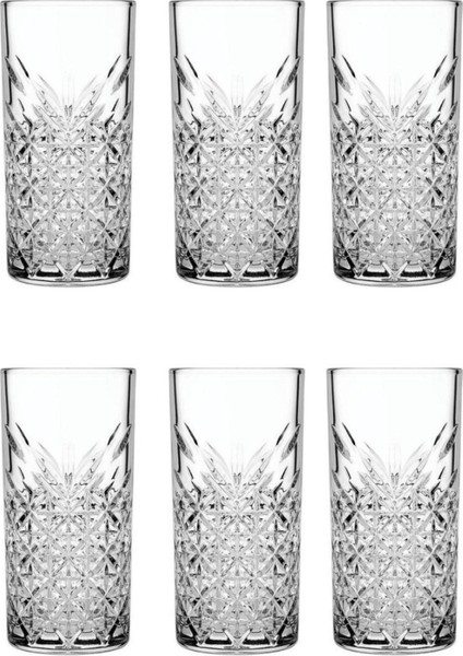 6'lı Uzun Kokteyl ve Meşrubat Bardağı, 295CC, Beyaz