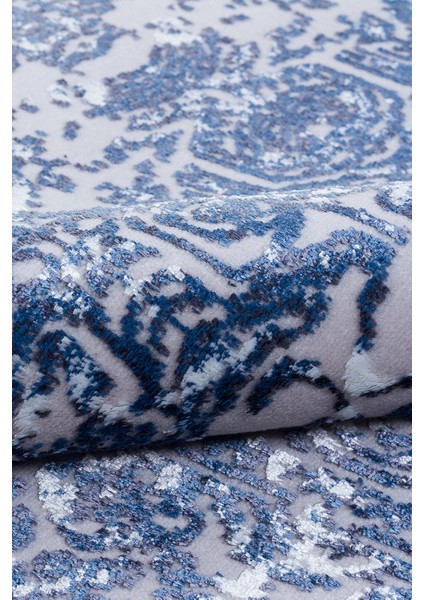 Milano 203 Mavi Zarif Dokuma Salon Yatak Odası Halısı Kaymaz Modern Tasarım modelleri