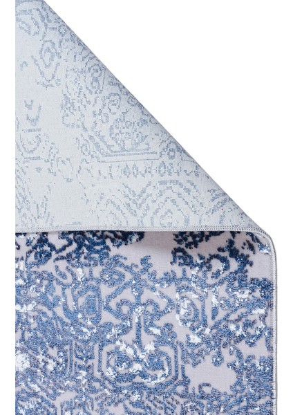 Milano 203 Mavi Zarif Dokuma Salon Yatak Odası Halısı Kaymaz Modern Tasarım fırsatları