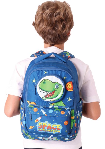 Su Geçirmez Kumaş Erkek Çocuk Çok Gözlü Ortopedik Sırt Okul Çantası L5252