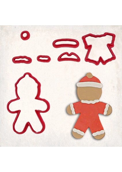 Noel Baba Zencefilli Kurabiye Detay Kurabiye Kalıp Seti 7’li