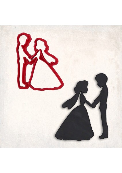 Düğün Çifti Detay Kurabiye Kalıp Seti 2’li