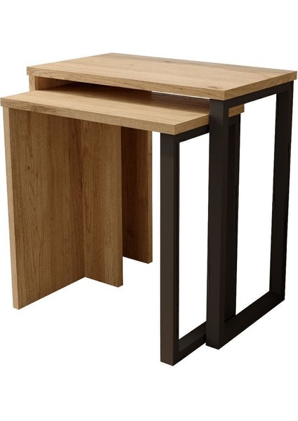 Bohem 2'li Zigon Sehpa Yan Sehpa Metal Ayaklı Beyaz Boh7-SU indirimleri