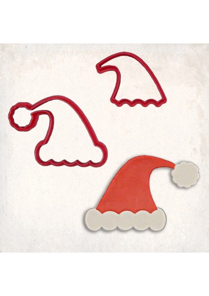 Noel Baba Şapkası Detay Kurabiye Kalıp Seti 2’li