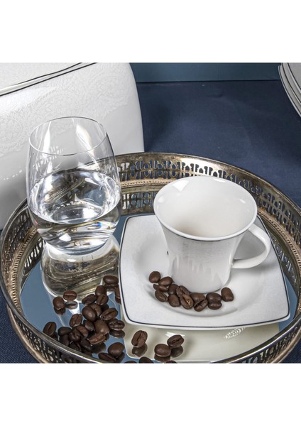 Şık Bej 12 Parça Kahve Takımı, 6 Kişilik, Zarif ve Kullanışlı Tasarım fiyatları