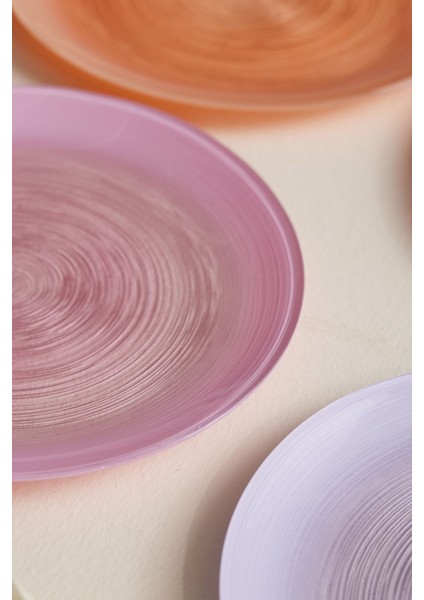 6 Parça Cam Pasta Seti, 21 Cm, Şık ve Kullanışlı, Gri Renkli El Yapımı Ürün