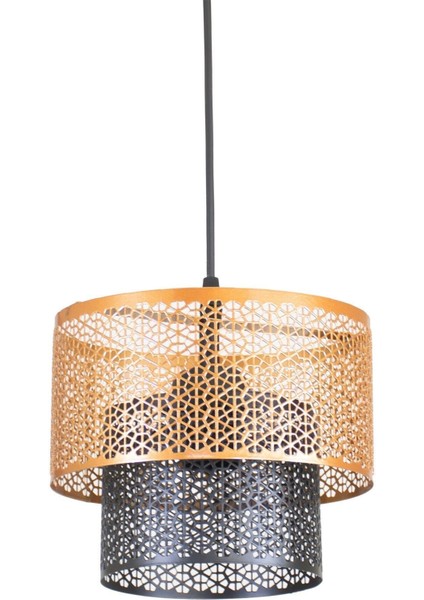 Şık Osmanlı Külliyesi Motif Siyah Bakır Sarkıt Avize