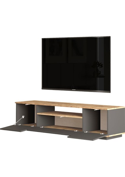 Aven Tv Ünitesi Orta Sehpa Konsol 3'lü Set Çam-Antrasit AVE18-AA fırsatları