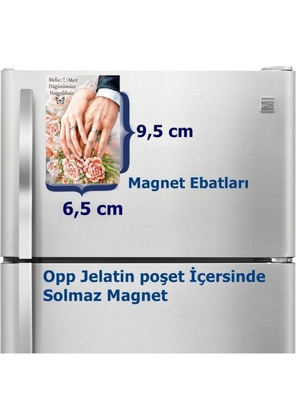 Düğün Magnet Büyük Boy 6,5x9,5 cm 16 Adet Gelecek fiyatları