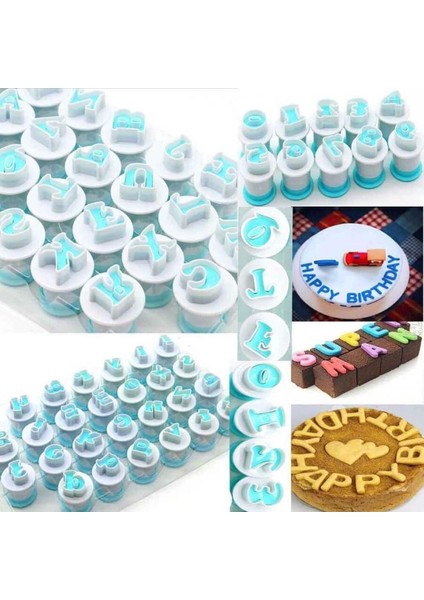 Büyük Harf Basmalı Kopat Şeker Hamuru Kurabiye Kalıbı Mavi (Bkp-26)