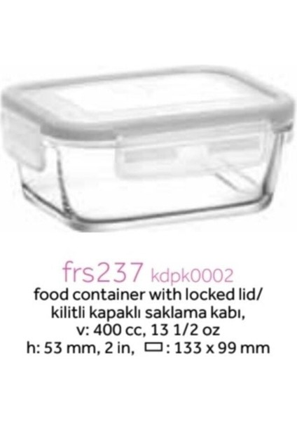 6'lı Beyaz Kilitli Cam Saklama Kabı Seti 400CC fiyatları