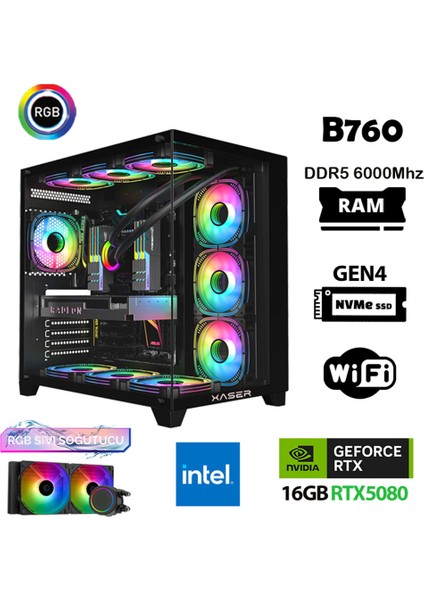 Velox X430 I7 14700F 64GB Ddr5 Ram 2tb M.2 Nvme SSD 16GB RTX5080 Masaüstü Oyuncu Bilgisayarı