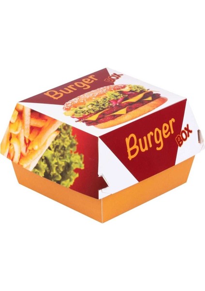 Hamburger Kutusu Karton Fast Food Boy Hamburger Baskılı 100 Adet fiyatları