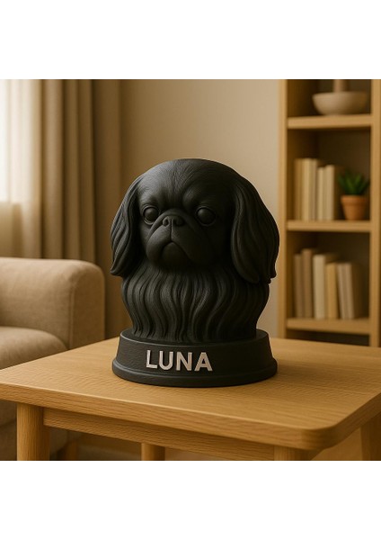 Siyah Pekingese (Pekinez) Köpek Büstü – Dekoratif Heykel fiyatları