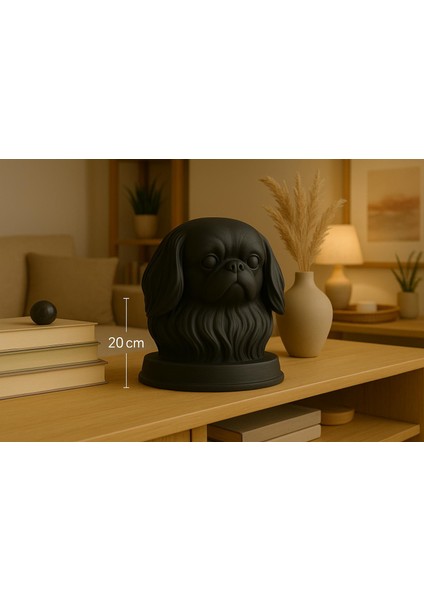 Siyah Pekingese (Pekinez) Köpek Büstü – Dekoratif Heykel fırsatları