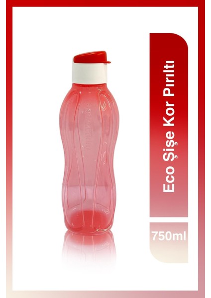 Kırmızı 750ML Sağlıklı ve Şık Eco Şişe Kk, Kor Pırıltı ile Günlük Kullanım
