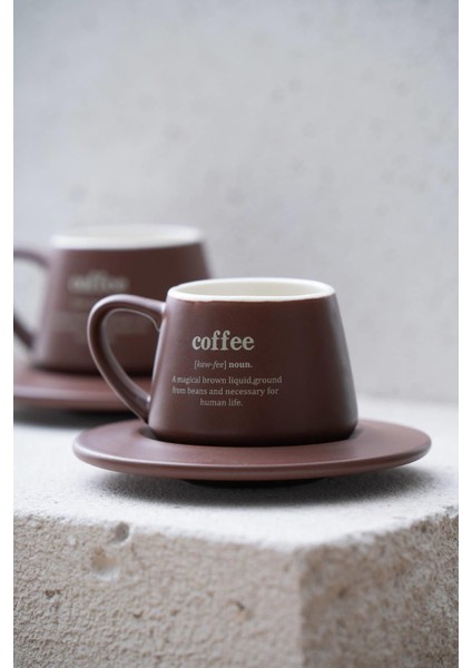 Kahverengi 2 Kişilik 90 ml Kahve Fincan Takımı, Şık ve Kullanışlı Kahve Içimi Seti modelleri