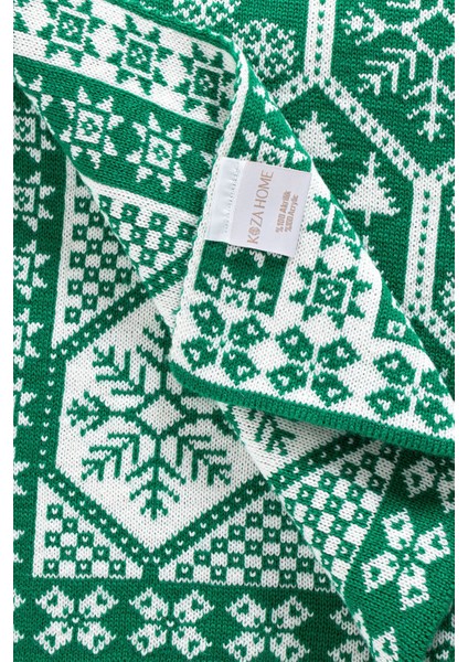 Yeşil Yılbaşı Desenli Tv Battaniyesi 130X170, Sıcacık ve Şık Hediye Seçeneği fırsatları