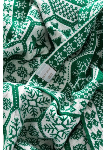 Yeşil Yılbaşı Desenli Tv Battaniyesi 130X170, Sıcacık ve Şık Hediye Seçeneği indirimleri