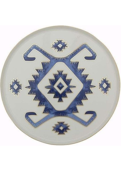 Beyaz Arabesque Desen 5 Düz Tabak 27CM, Şık ve Zarif Mutfak Aksesuarı