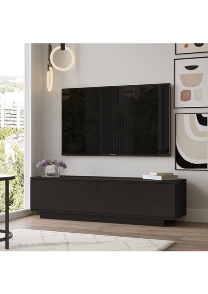 Vilinda Tv Ünitesi 140CM Ağaç Dokulu Tv Sehpası Siyah Vıl1-Lb fiyatları