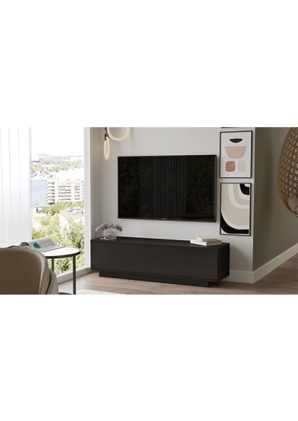 Vilinda Tv Ünitesi 140CM Ağaç Dokulu Tv Sehpası Siyah Vıl1-Lb fırsatları