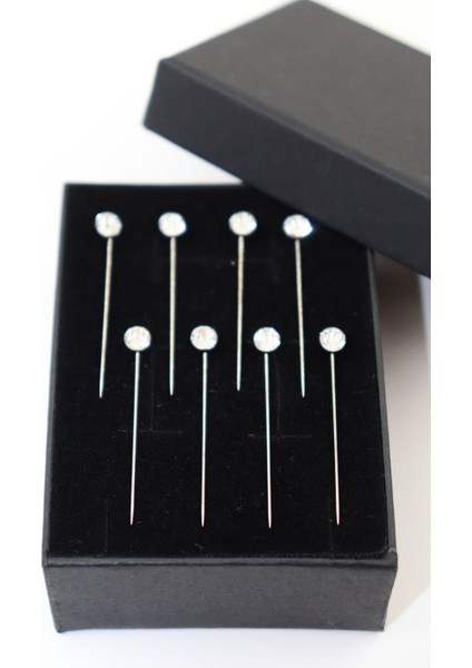 8li Pırlanta Taşlı Beyaz Eşarp Iğnesi. Eşarp Iğnesi. Şal Iğnesi. Türban Iğnesi. Başörtü Iğnesi modelleri