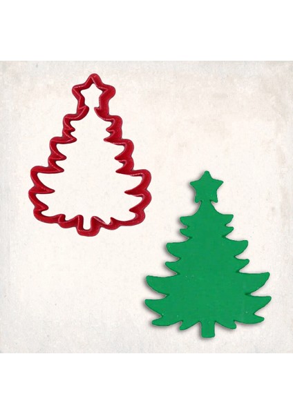 Yıldızlı Noel Ağacı Kurabiye Kalıbı Şekillendirici Kopat