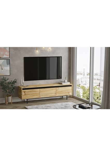 Arya 160CM Tv Ünitesi Tv Sehpası Metal Ayaklı Keçe-Siyah Ary1-Kl modelleri